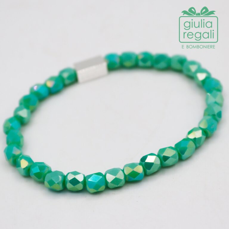 Braccialetto pietre e cristalli - verde - no charm 13