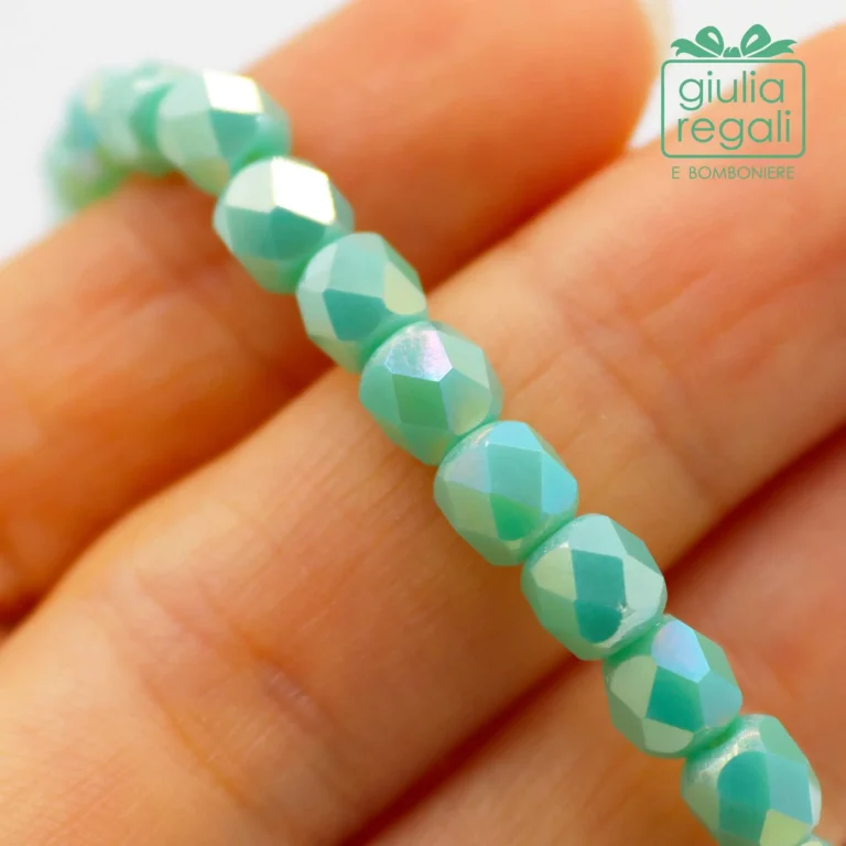 Braccialetto pietre e cristalli - verde - no charm 13