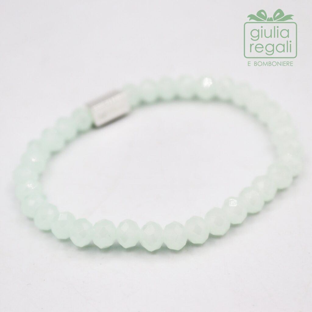 Braccialetto pietre e cristalli - verde - no charm 9