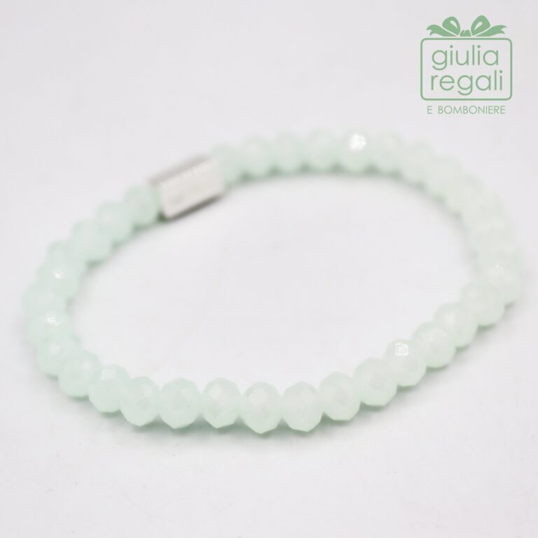 Braccialetto pietre e cristalli - verde - no charm 9