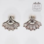 Orecchini da lobo punto luce ginkgo biloba con cristalli