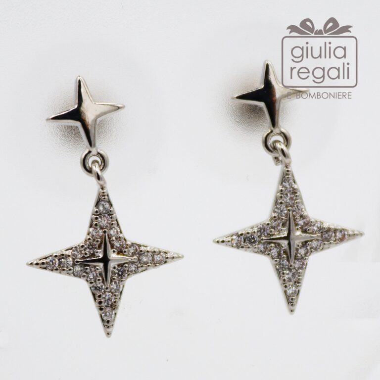 Orecchini da lobo punto luce stella a croce pendente