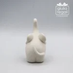 Porta anelli elefantino in ceramica bianca 9 cm - immagine 3