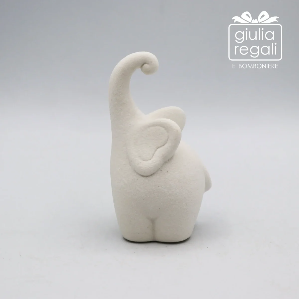 Porta anelli elefantino in ceramica bianca 9 cm - immagine 4