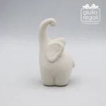 Porta anelli elefantino in ceramica bianca 9 cm - immagine 4