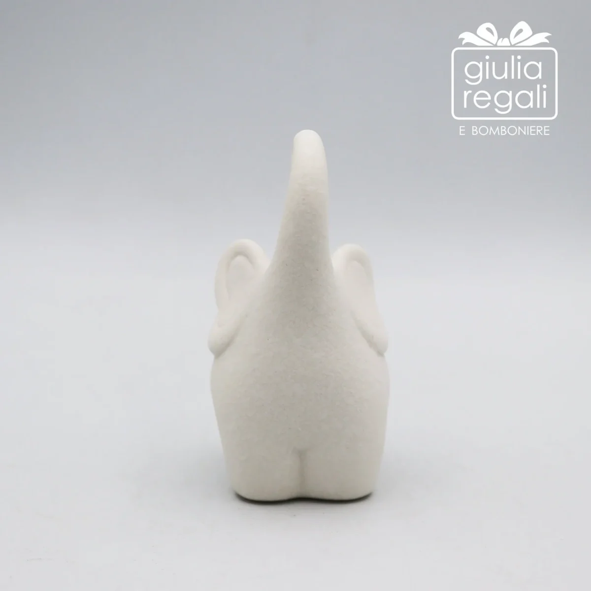Porta anelli elefantino in ceramica bianca 9 cm - immagine 5