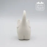 Porta anelli elefantino in ceramica bianca 9 cm - immagine 5
