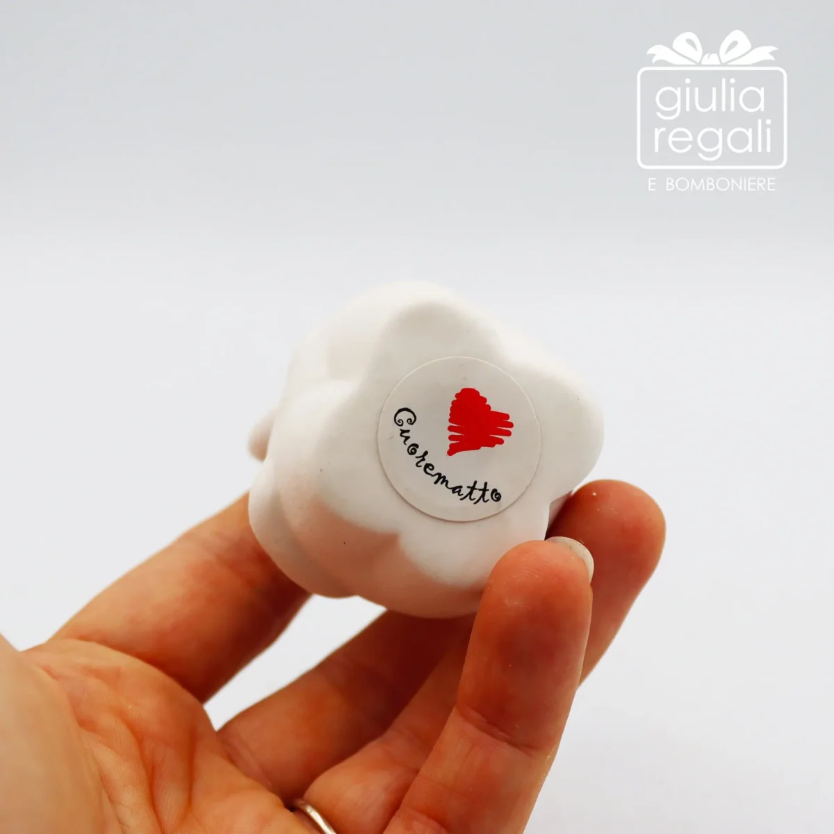Porta anelli elefantino in ceramica bianca 9 cm - immagine 6