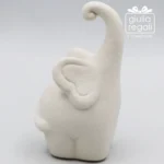 Porta anelli elefantino in ceramica bianca 9 cm - immagine 2