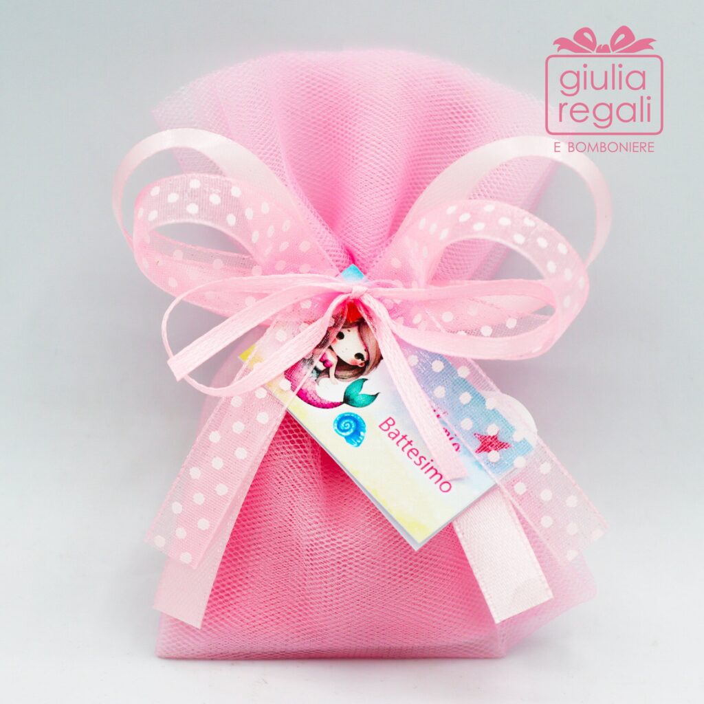 Sacchetto tulle rosa sirenetta