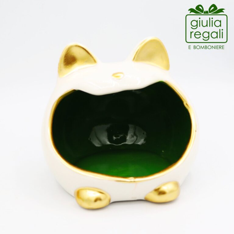 Portacaramelle Gattomatto in ceramica - colore verde