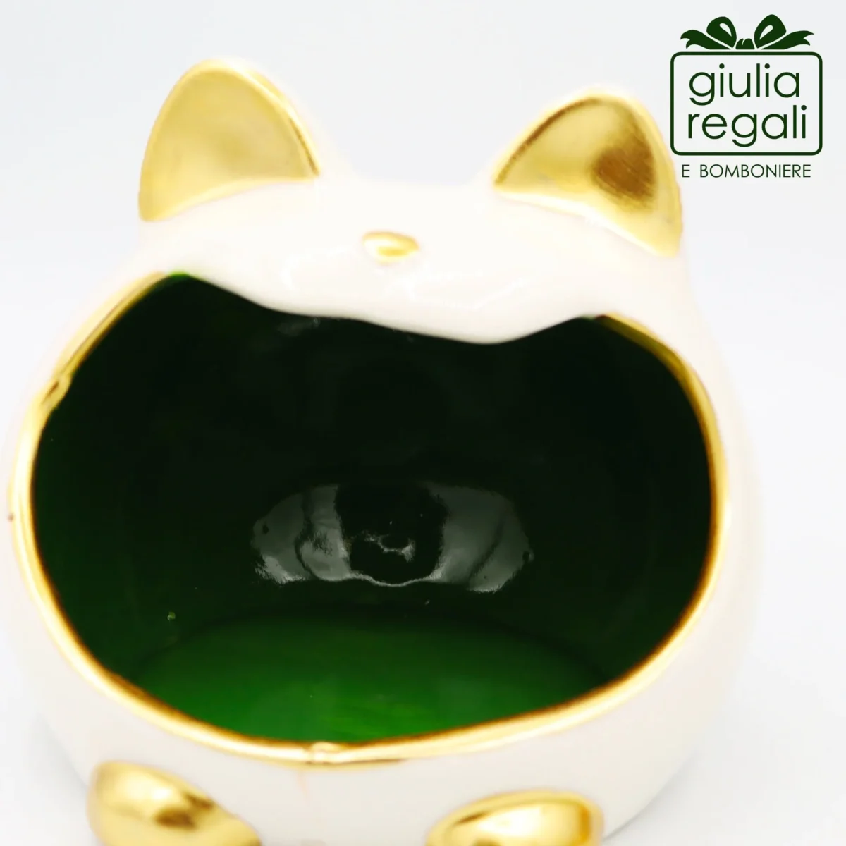 Portacaramelle Gattomatto in ceramica - colore verde - immagine 2