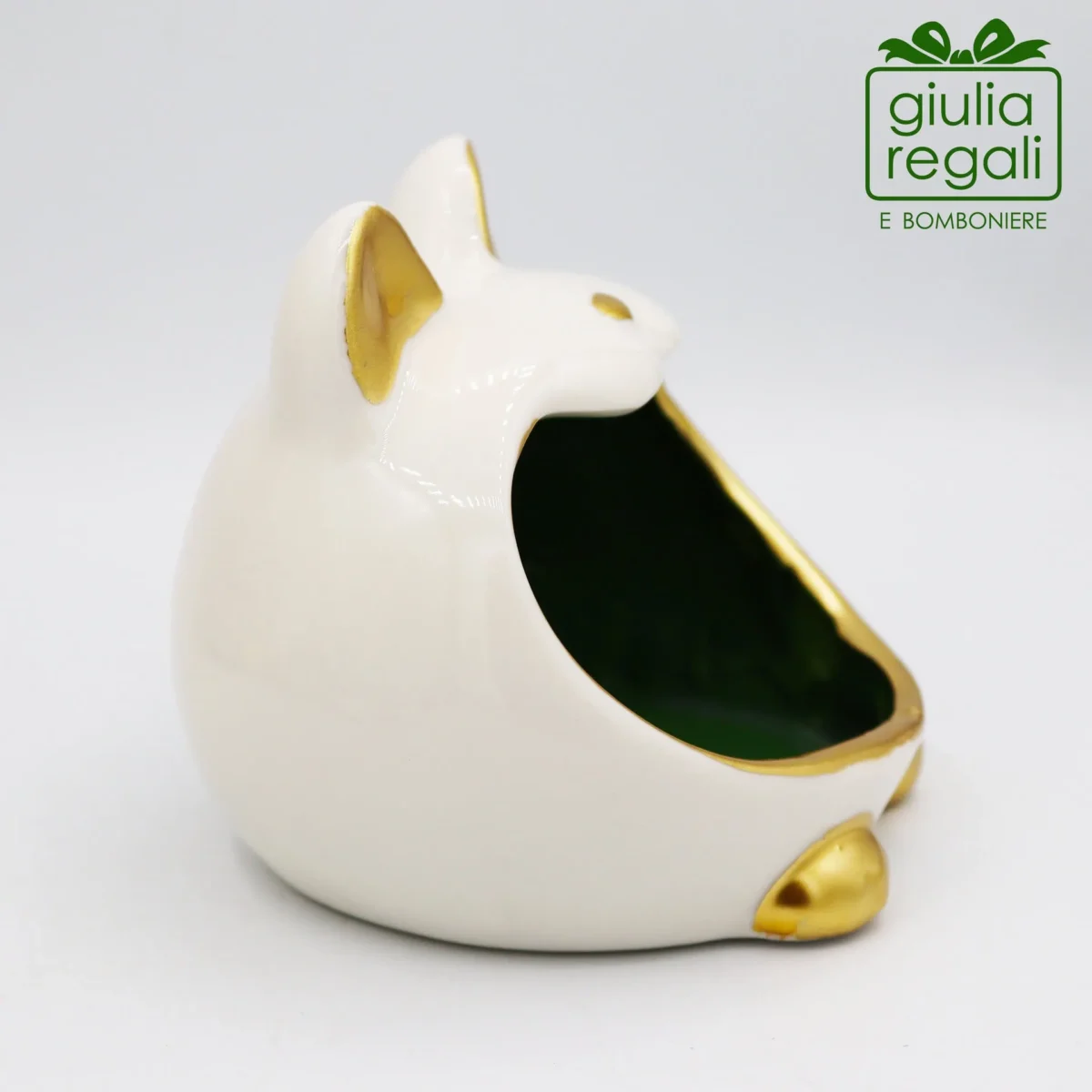Portacaramelle Gattomatto in ceramica - colore verde - immagine 3