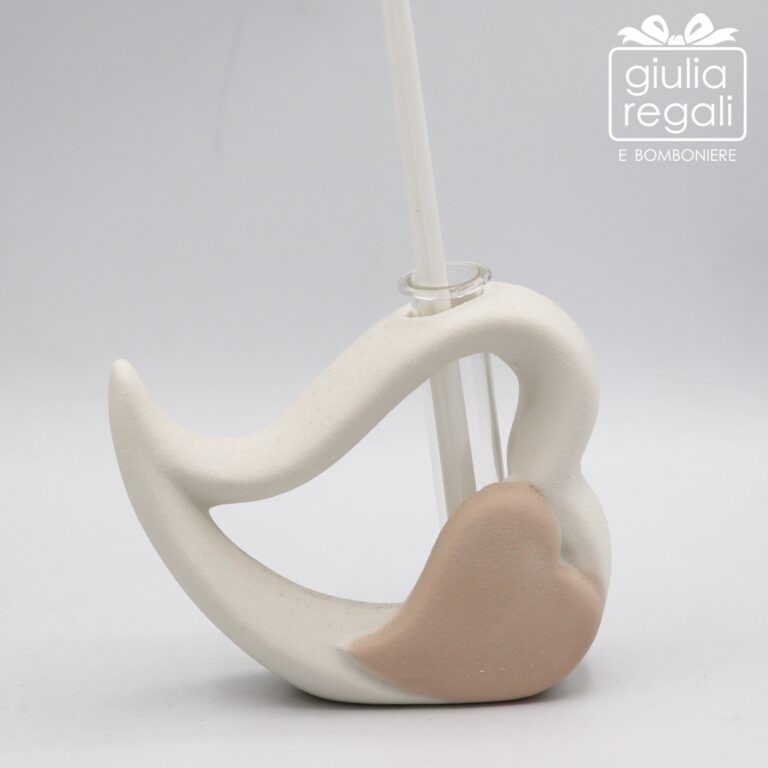 Profumatore in ceramica bianca a forma di cuore