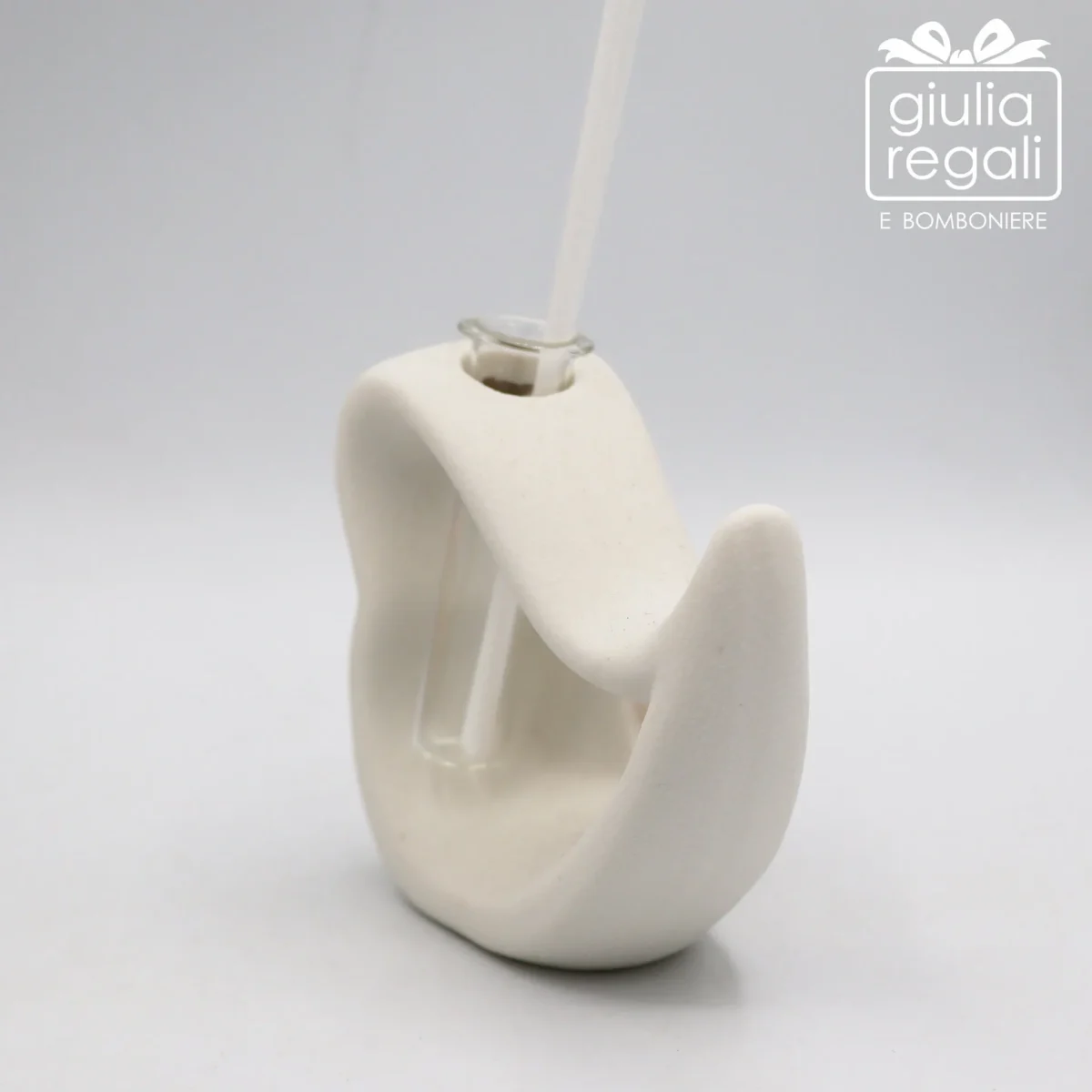 Profumatore in ceramica bianca a forma di cuore - immagine 3