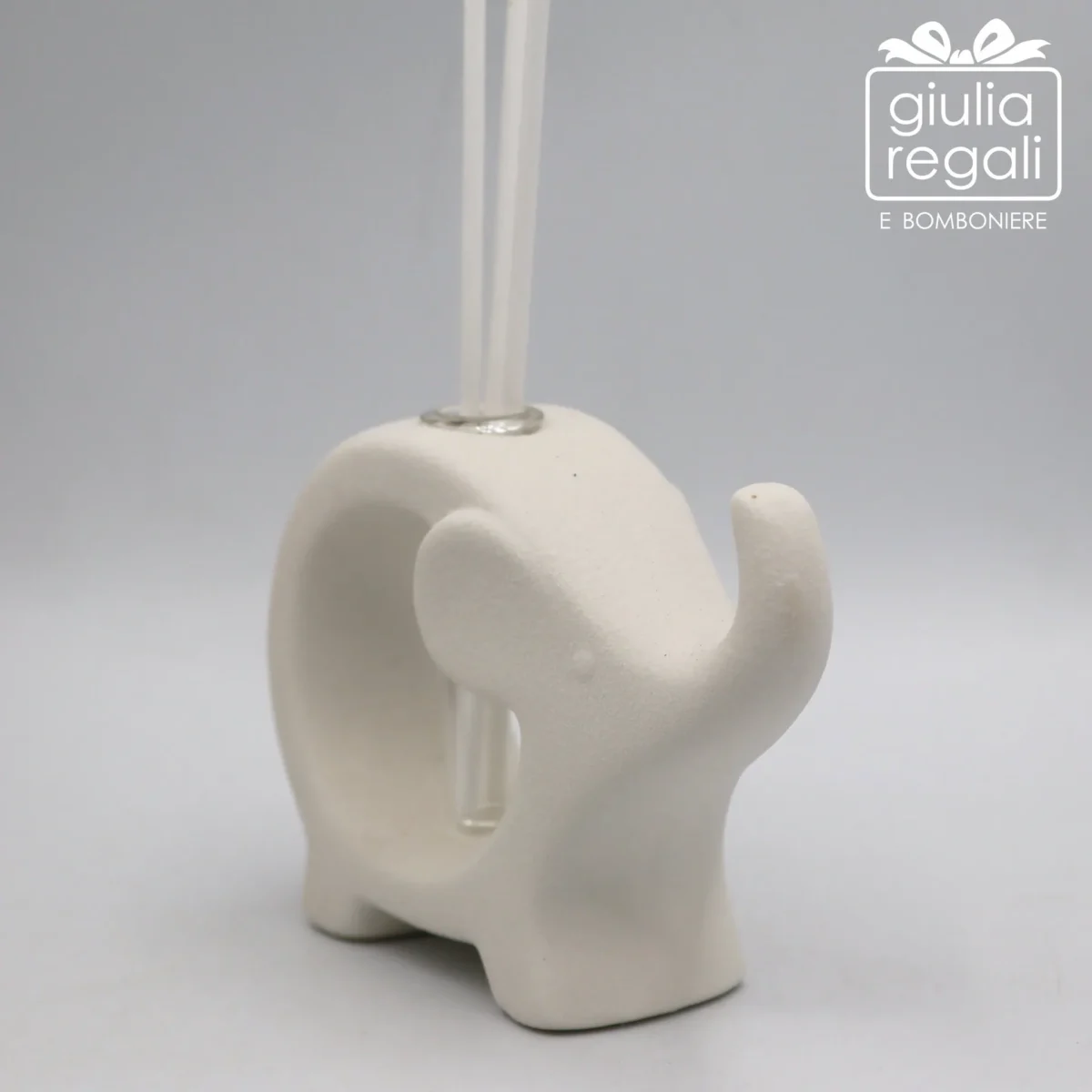 Profumatore in ceramica bianca a forma di elefante - immagine 3