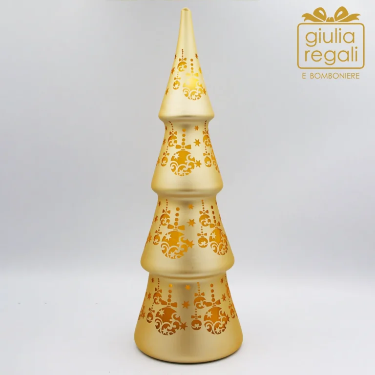 Albero Natale led 31 h vetro oro grande