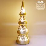 Albero Natale led vetro oro grande