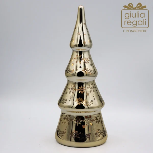 Albero Natale led vetro oro piccolo