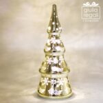 Albero Natale led vetro oro piccolo
