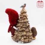 Bimbo con Albero Natale luce led e riccio 18x12 cm - immagine 3