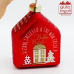 Casetta addobbo vetro rosso - immagine 2