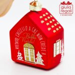 Casetta addobbo vetro rosso