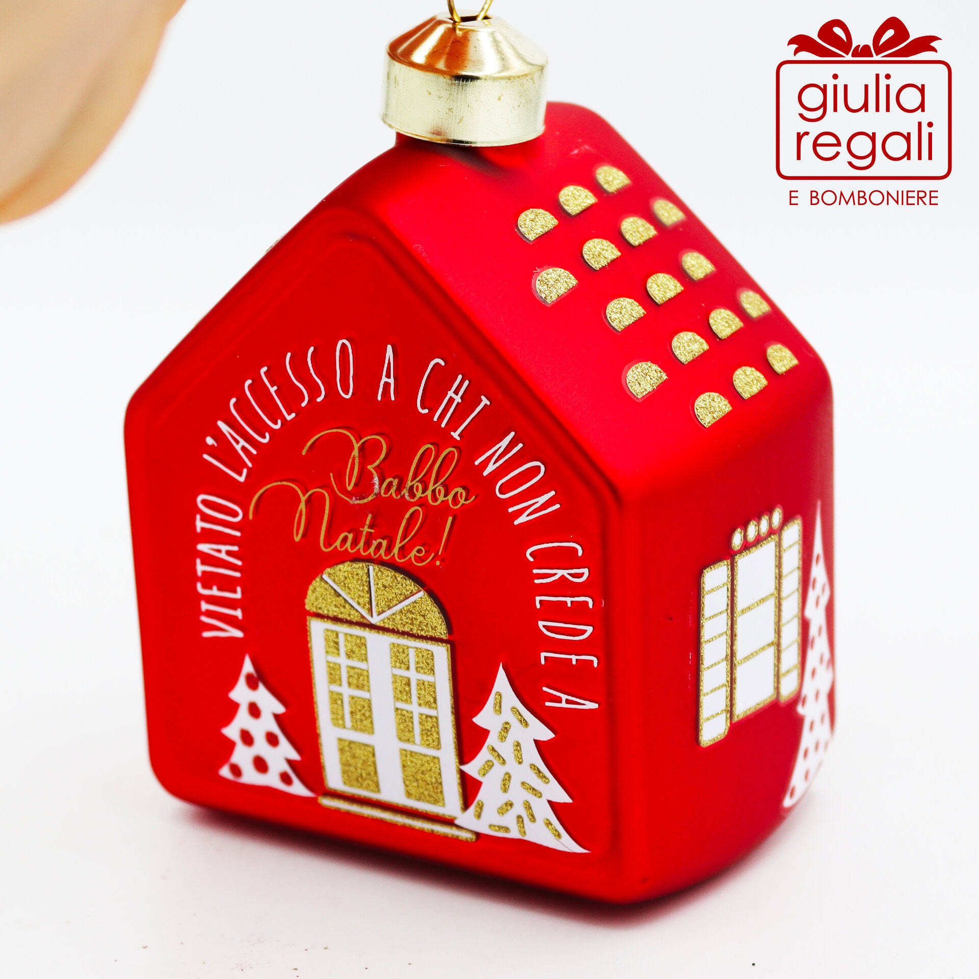 Casetta addobbo vetro rosso - 02 Casetta addobbo vetro rosso