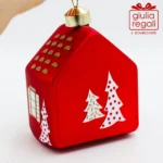 Casetta addobbo vetro rosso