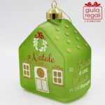 Casetta addobbo vetro verde