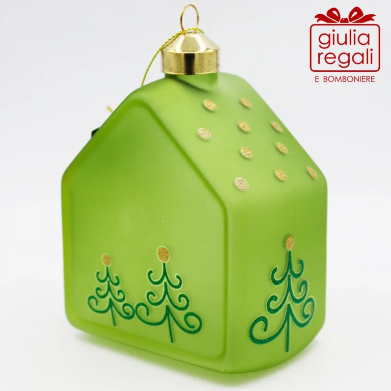 Casetta addobbo vetro verde