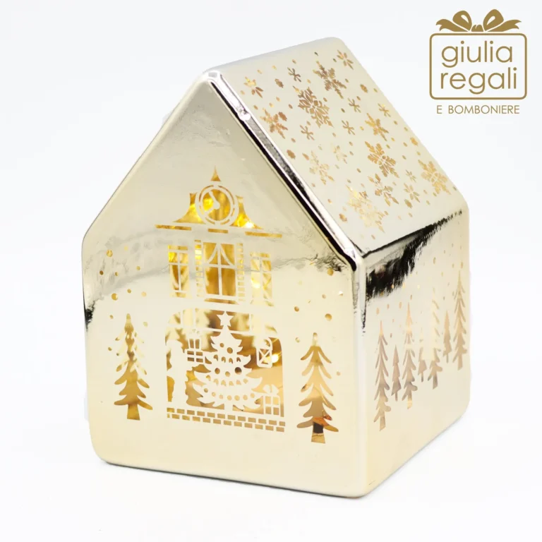 Casetta led vetro oro