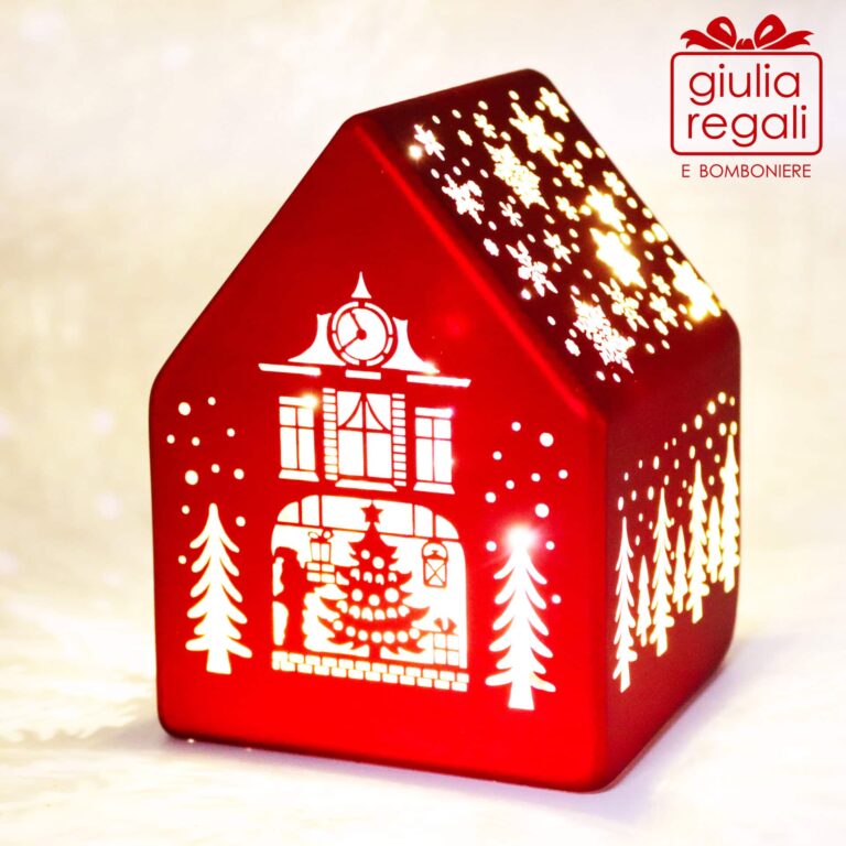 Casetta led vetro rosso