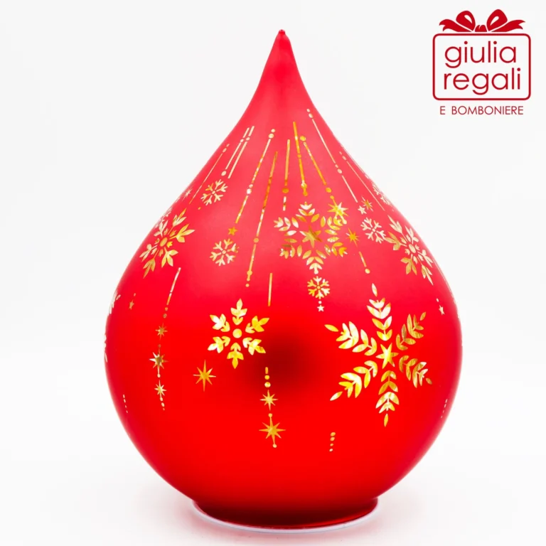 Goccia vetro led rosso 21 cm