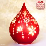 Goccia vetro led rosso 21 cm