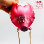 Mongolfiera addobbo vetro fucsia - immagine 3