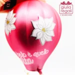 Mongolfiera addobbo vetro fucsia