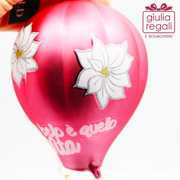 Mongolfiera addobbo vetro fucsia