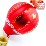 Mongolfiera addobbo vetro rosso - immagine 2