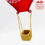 Mongolfiera addobbo vetro rosso