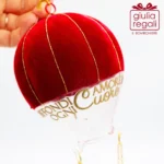 Mongolfiera addobbo vetro velluto