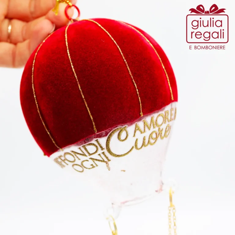 Mongolfiera addobbo vetro velluto