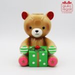 Portacandela Orsetto Natale in resina 13 cm