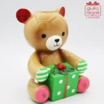 Portacandela Orsetto Natale in resina 13 cm - immagine 2