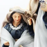 Presepe Sacra Famiglia in tessuto e coccio 30 cm - immagine 3