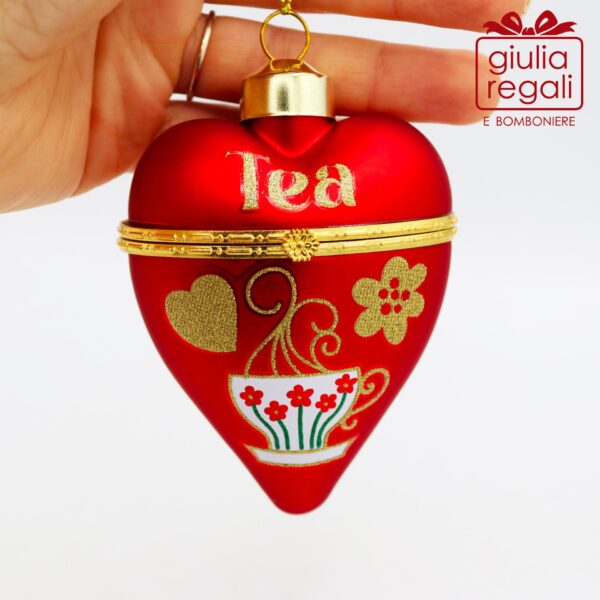 Scatolina cuore vetro rossa