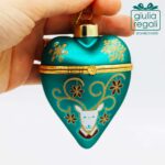 Scatolina cuore vetro turchese
