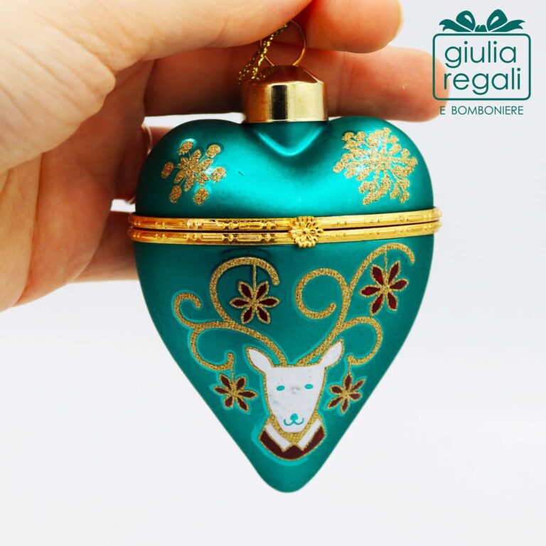 Scatolina cuore vetro turchese