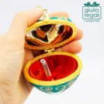 Scatolina cuore vetro turchese