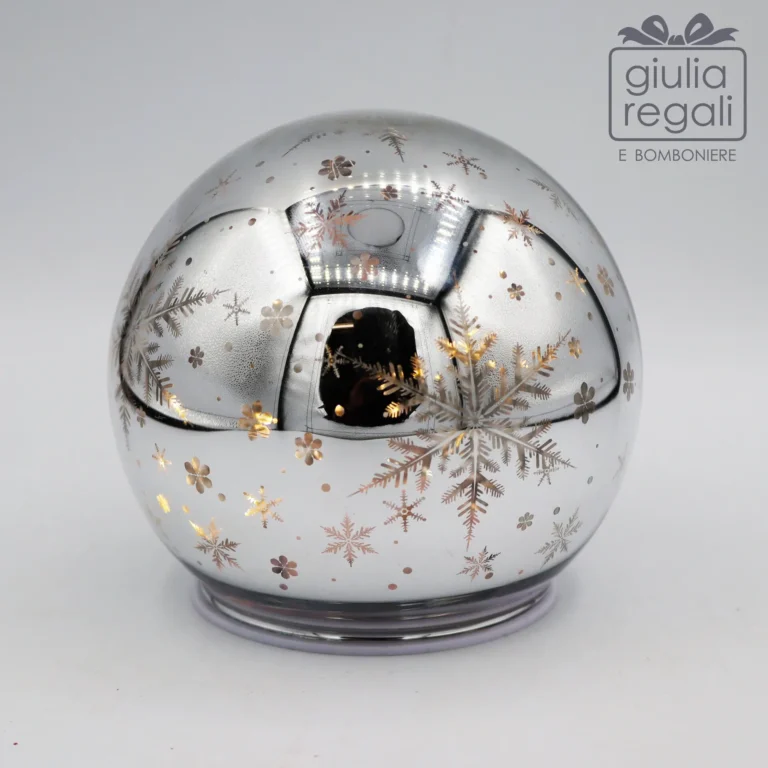 Sfera vetro led argento